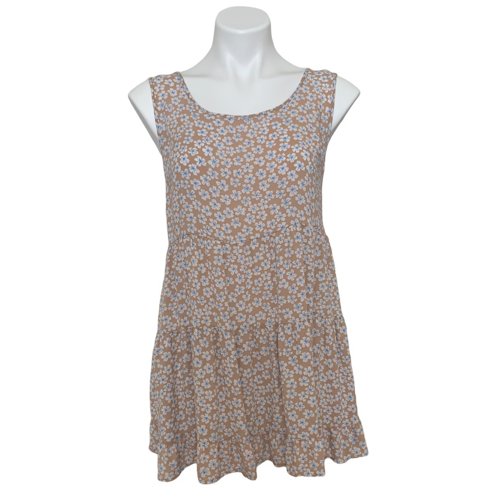 Tan Floral Pool Coverup
